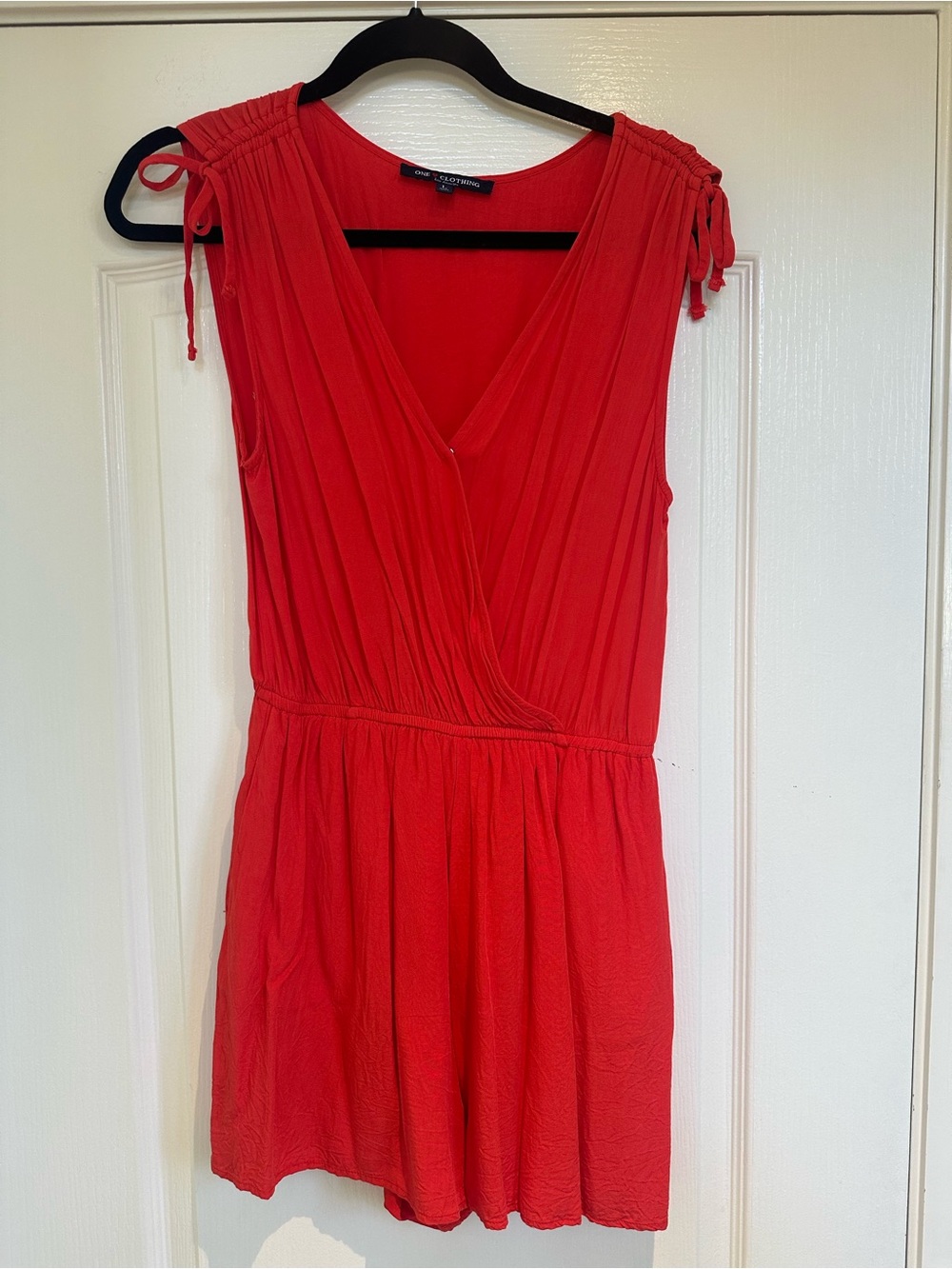 Bright Red V-Neck Women's Dress - Unknown Brand